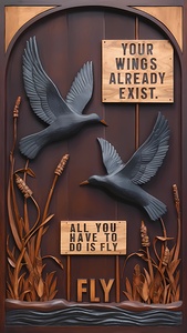 a masterful wooden relief sculpture featuring two