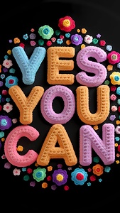 a stunning 3d render of a vibrant padded crochet