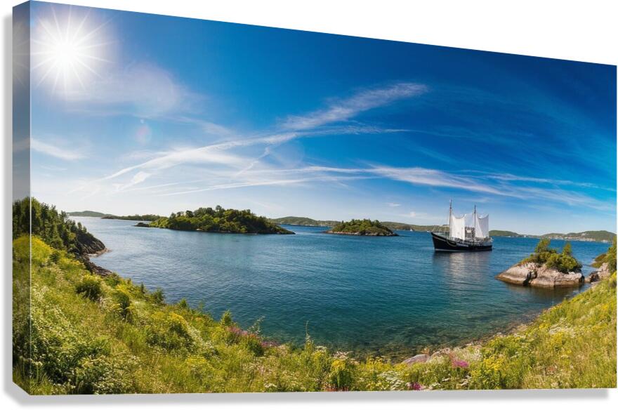 a breathtaking panoramic view of a sunny day on t Canvas Print