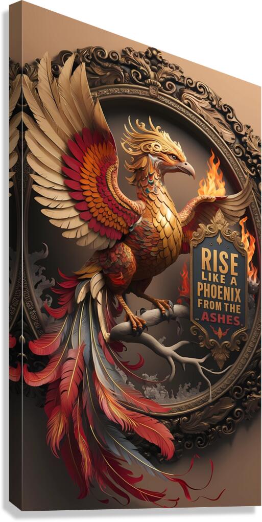 an intricately designed artwork of a majestic pho Canvas Print