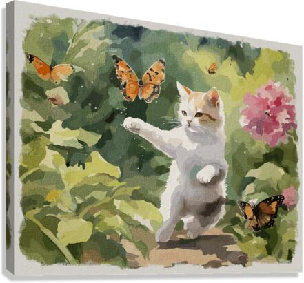 Kitten Chasing Canvas Print