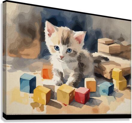Kitty  Blocks Canvas Print