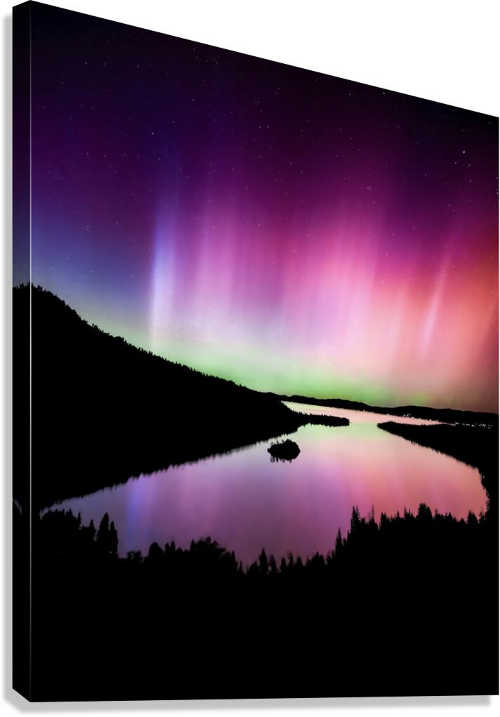 Emerald Bay Northern Lights Canvas Print