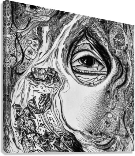 Tree Man Works Alone Canvas Print