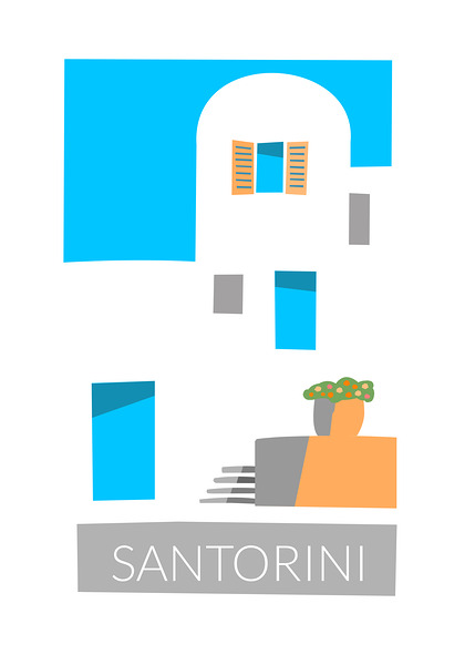 SANTORINI 50 70 PNG Print