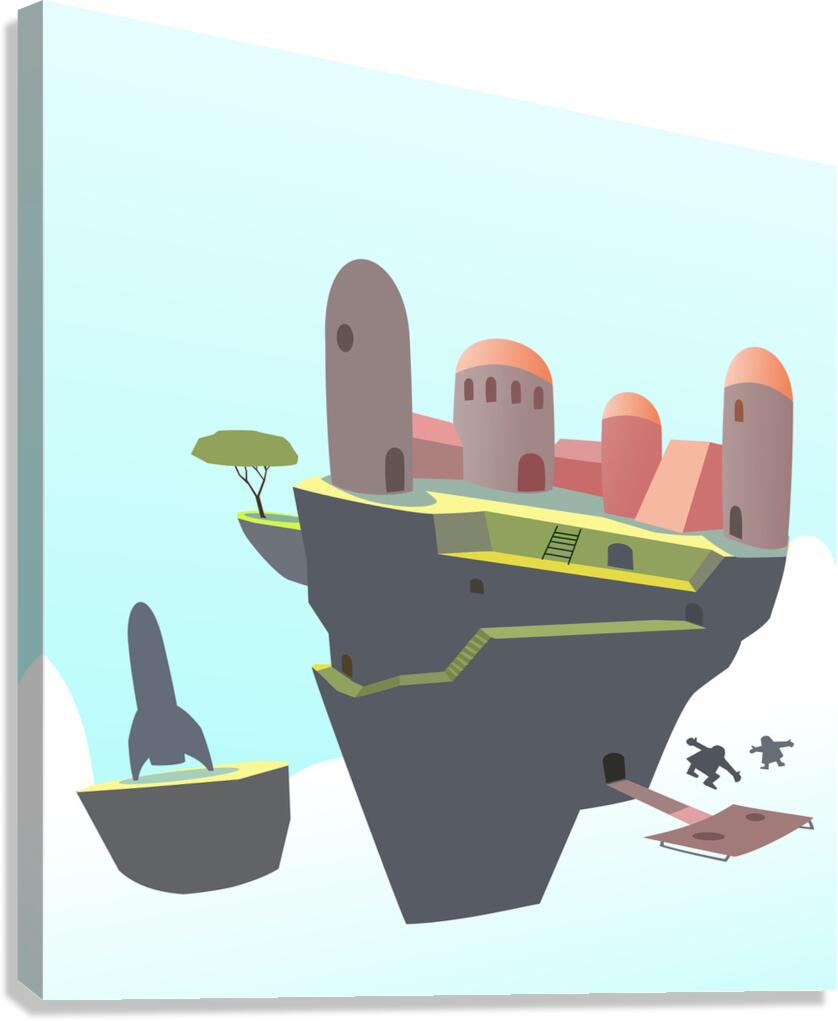 1c floatworld png Canvas Print