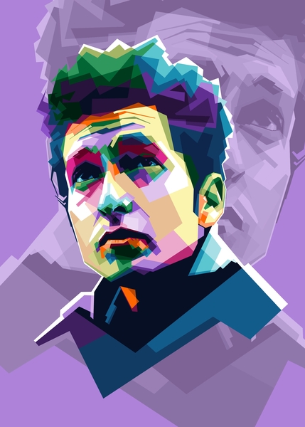 Bob Dylan pop art WPAP by Alkahfsmart