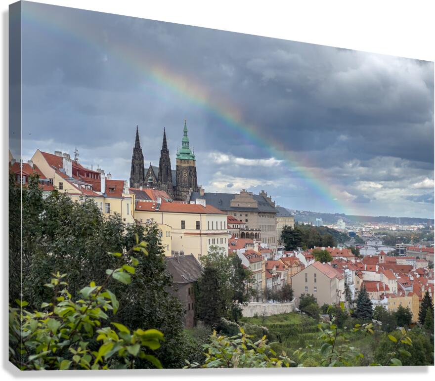 Rainbow over Praha Czech Republic Canvas Print