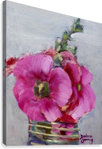 Hollyhocks Canvas Print