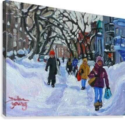 Le Plateau, Going Skiing Canvas Print