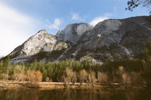 Half Dome from Mirror Lake on film