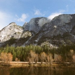 Half Dome from Mirror Lake on film