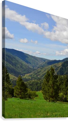 Banks Idaho rolling hills and dirt road under a beautiful cloudy sky  Canvas Print
