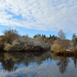 New Snow and Cloud Reflections