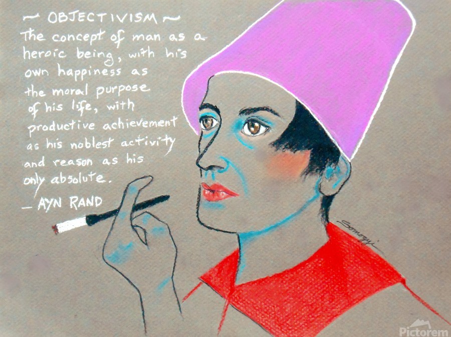 Ayn Rand by Jayne Somogy Wall Art