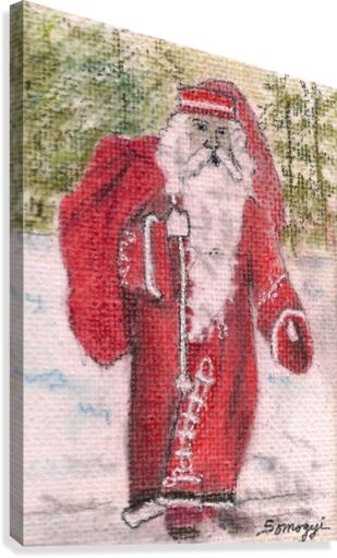 Santa Stroll Canvas Print