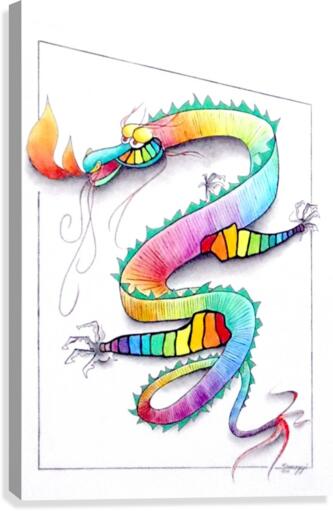 Technicolor Dragon Canvas Print