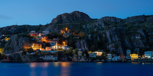Battery Village at night