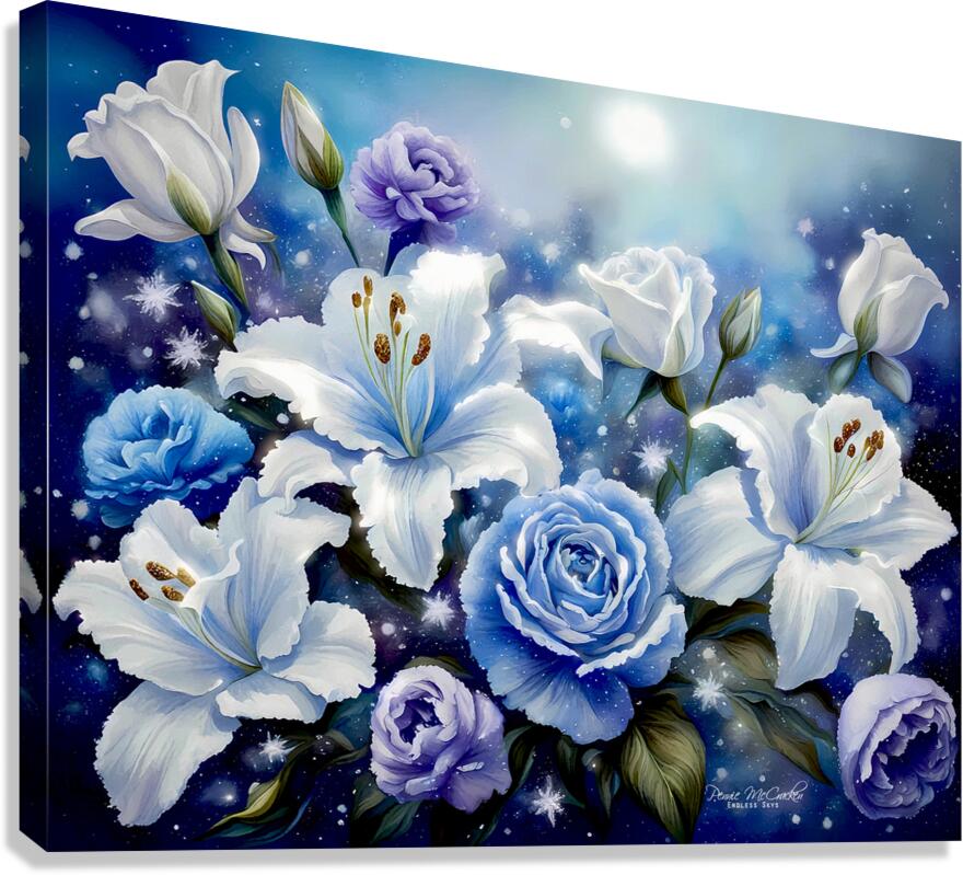 Blue Florals Canvas Print