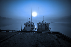 Blue Fog on the Boats