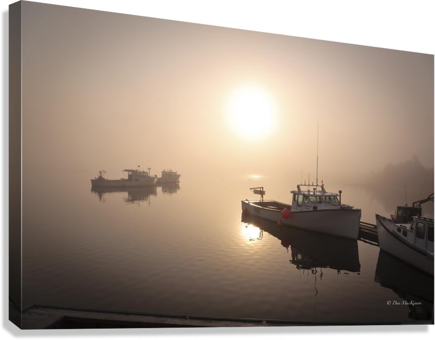 Foggy Day on the River Canvas Print