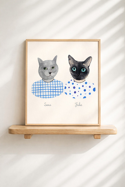 Minimalist Cat Portrait Wall Art  by AHMED ZIOUACHE