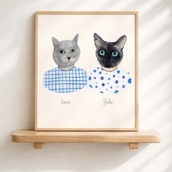 Minimalist Cat Portrait Wall Art 