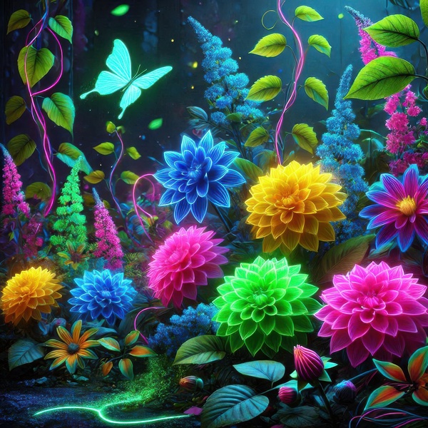 Garden flowers in bright colors 13 by Hamo