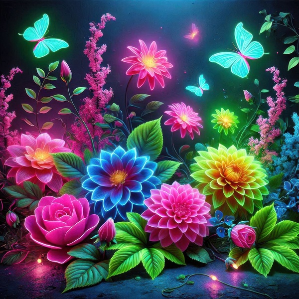 Garden flowers in bright colors 4 by Hamo