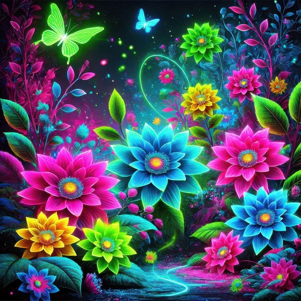 Garden flowers in bright colors 5 by Hamo