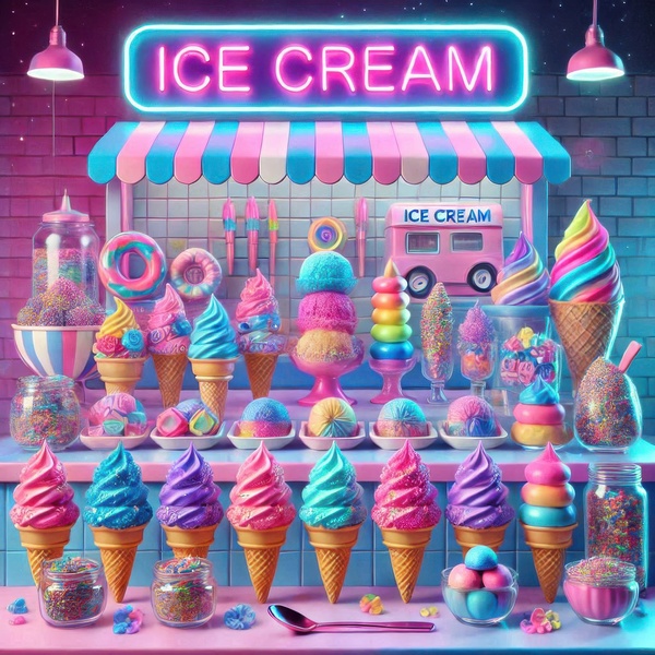 Colorful ice cream 3 Print