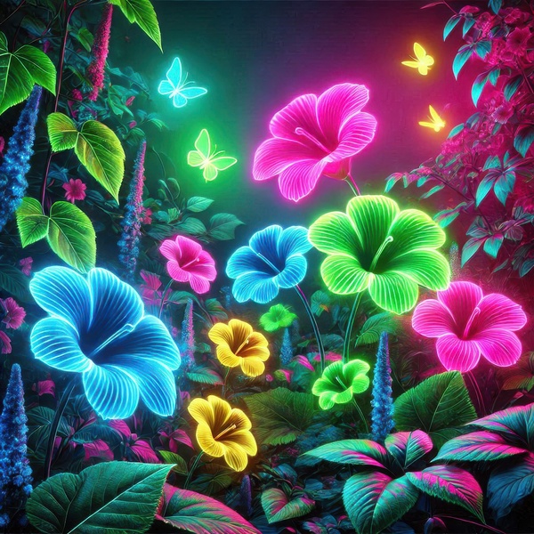 Garden flowers in bright colors 3 by Hamo
