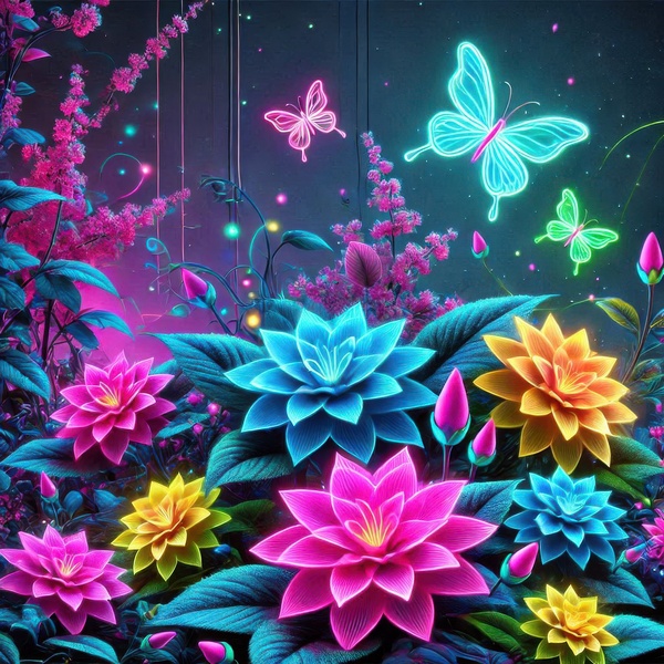 Garden flowers in bright colors 2 by Hamo