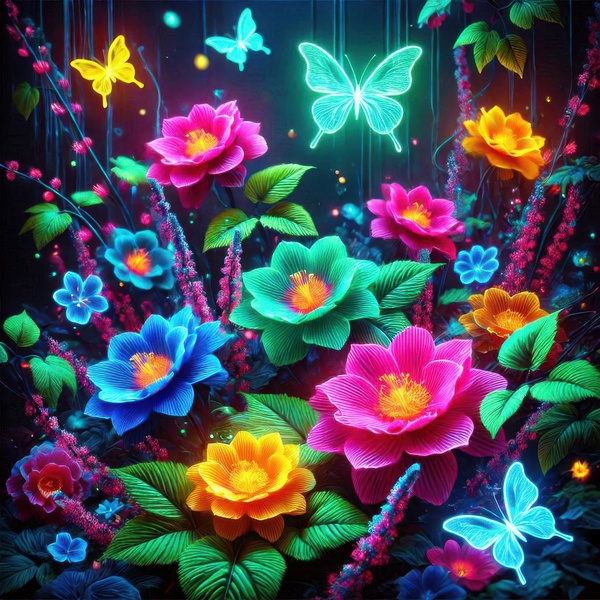 Garden flowers in bright colors 10 Print