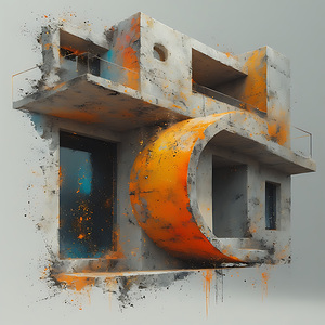 Urban Geometry: Painted Concrete Vision