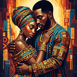 African Embrace: Unity in Pattern and Color