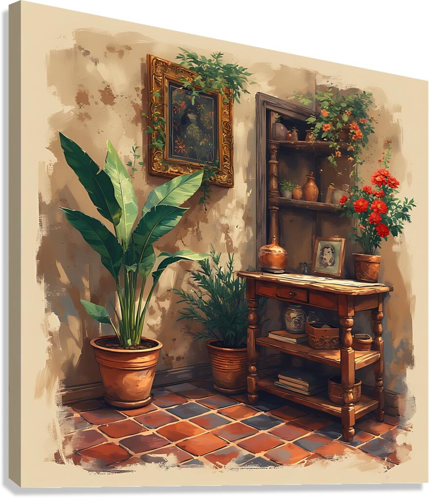 Rustic Corner Harmony Canvas Print