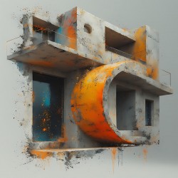 Urban Geometry: Painted Concrete Vision