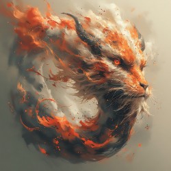 Infernal Feline in Flame and Smoke