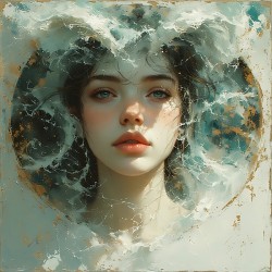 Dreamface in Teal and Gold Mist