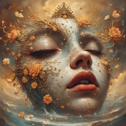 Ethereal Queen in Golden Bloom