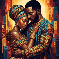 African Embrace: Unity in Pattern and Color