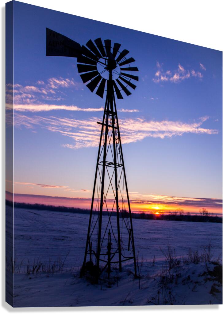 Winter Windmill Canvas Print