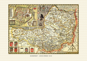 Historic Map - Somerset - England   John Speed 1610