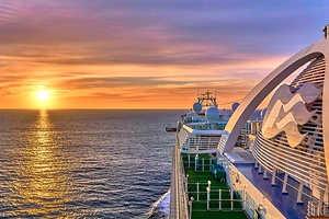 Sunrise at Sea on the Pacific Ocean