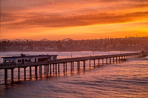 Ocean Beach Pier Golden Sunrise