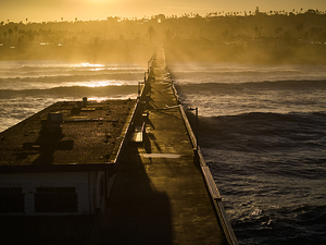 Battered Ocean Beach Pier at Sunrise