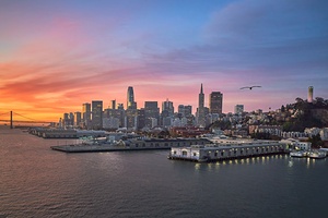 San Francisco Skyline Bay View Downtown Sunrise