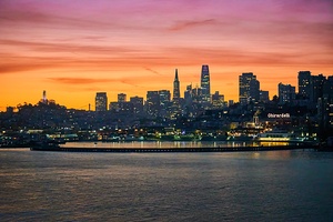 San Francisco Harbor Skyline Downtown Sunrise