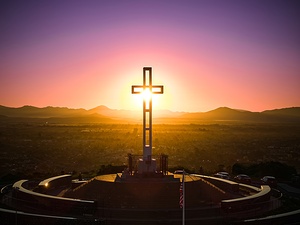 Sunrise Through The Cross Mt. Soledad La Jolla